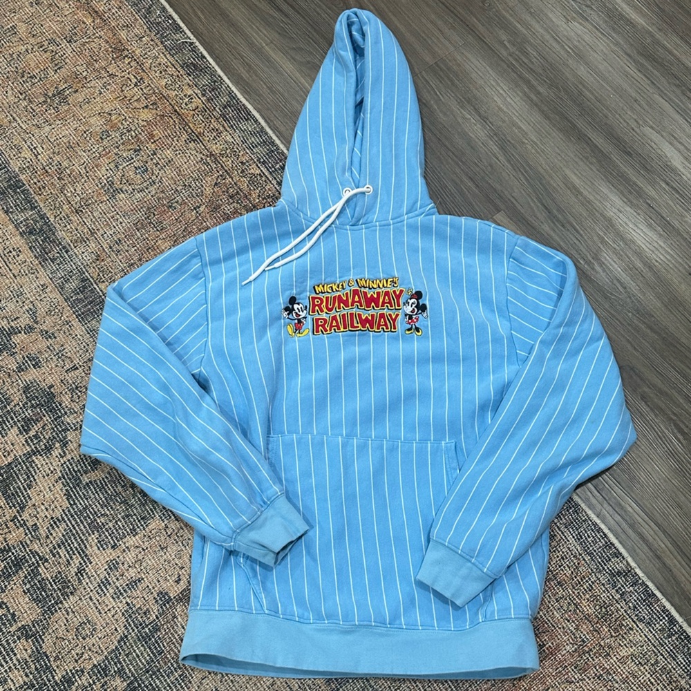 Rare Disney‎ Parks Mickey’s Runaway Railway Blue Hoodie